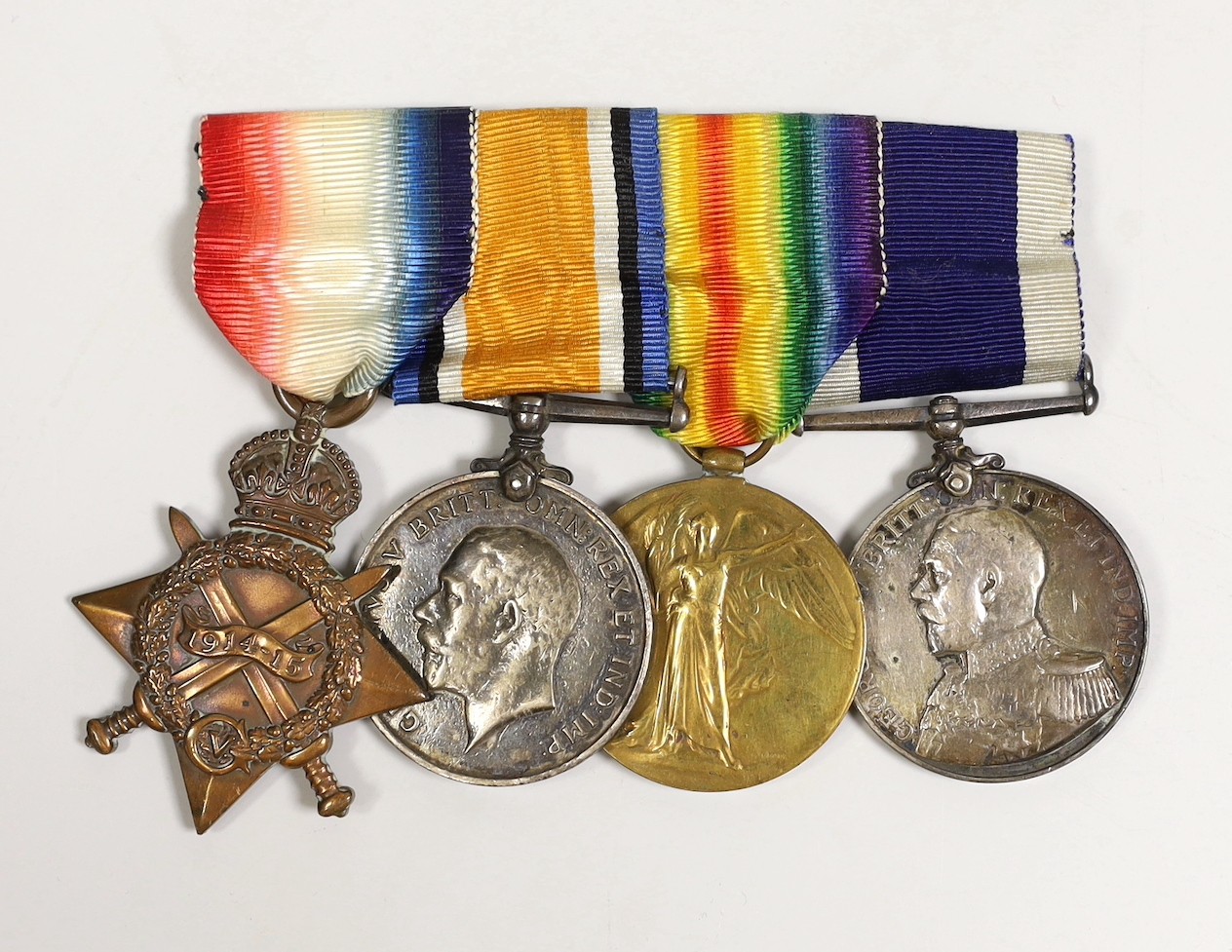 A WWI Royal Naval Long Service Good Conduct medal group to 215491 C.B. PORT P.O. HMS PEMBROKE